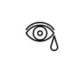 Human eye and eye drops. Improve eyesight. Symbol. Vector illustration.